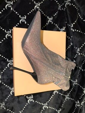 Brand new Simmi London Sparkle Pointed Toe Stiletto Ankle Boots - Pink Glitter